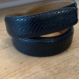 Terry Stack genuine leather belt snake skin print made in USA medium